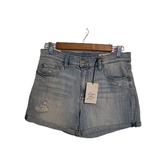 Cosmic Blue Love Pants - Cosmic Blue Love Denim Short Distressed Sz 29, NWT